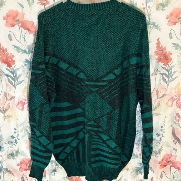 Vintage Mäser  Green Crewneck Geometric Sweater - Picture 6 of 10